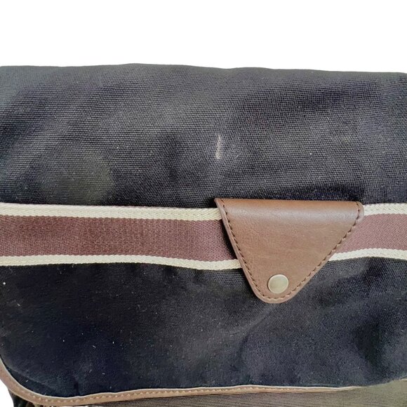 Fossil Lane Canvas & Leather Messenger Bag Adjustable Strap & Snap Closures VGUC - Picture 6 of 16